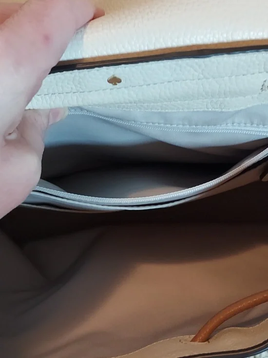 Kate Spade Rosie Sinch Pebbled Leather Medium Flap Backpack In Cream/Tan - Picture 15 of 16